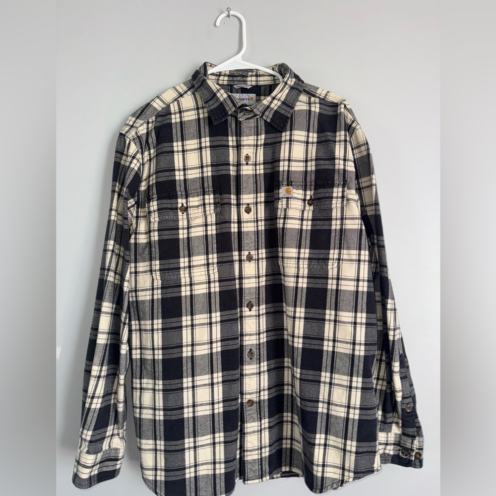 CarHartT Black and White Plaid Shirt